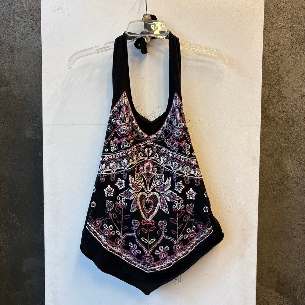 Vintage Black Paisley Halter Camisole